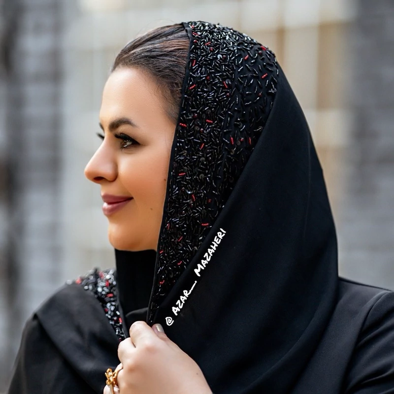 شال جواهر دوزی  زنانه طرح کمند