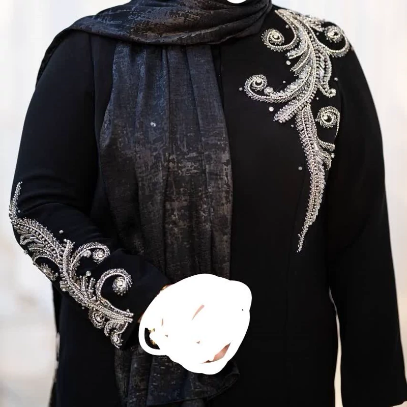 مانتو زنانه جواهر دوزی شده طرح کهکشان