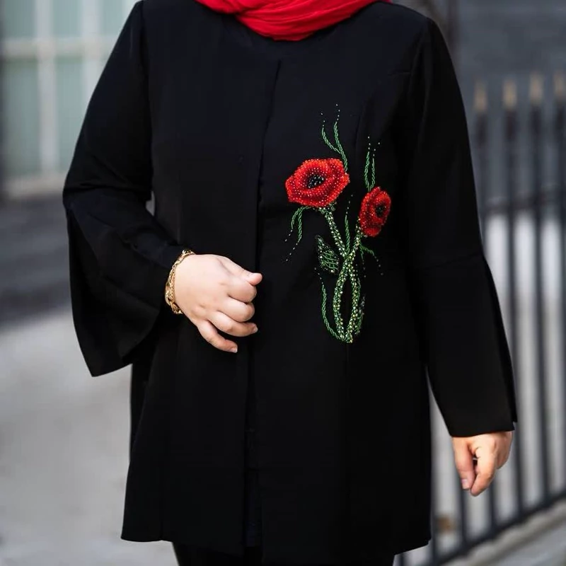 مانتو زنانه مجلسی طرح گل شقایق