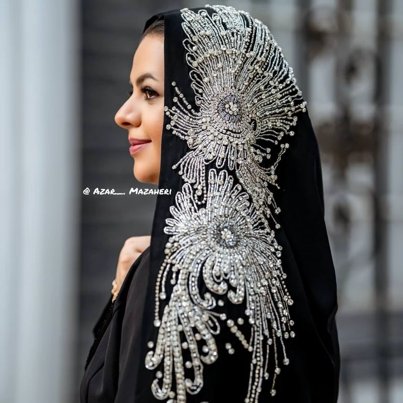 شال جواهر دوزی طرح جیران